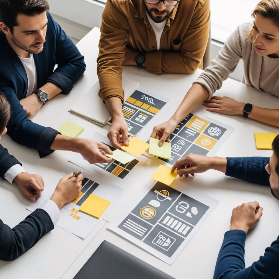 Grupo planeando processo juntos